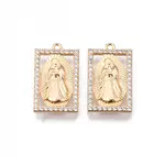 Brass Micro Pave Clear Cubic Zirconia Pendants