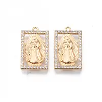 Brass Micro Pave Clear Cubic Zirconia Pendants