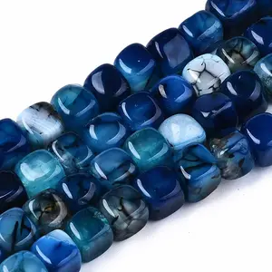 Natural Dragon Veins Agate Beads Strands
