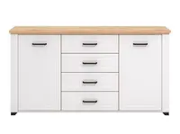Široká komoda lotta - bílá/dub artisan