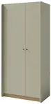 Dvoudveřová šatní skříň rudy - zelená/dub písečný