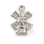 Brass Pave Clear Cubic Zirconia Charms