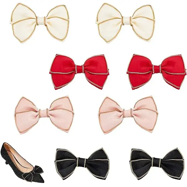 AHADEMAKER 8Pcs 4 Colors Polyester Bowknots Ornament Accessories