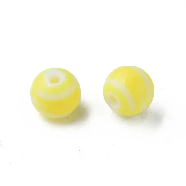 Opaque Striped Acrylic Beads