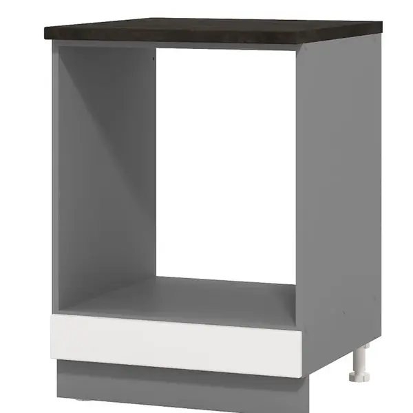Kuchyňská skříňka na troubu ellena-bílá/šedá - s pracovní deskou