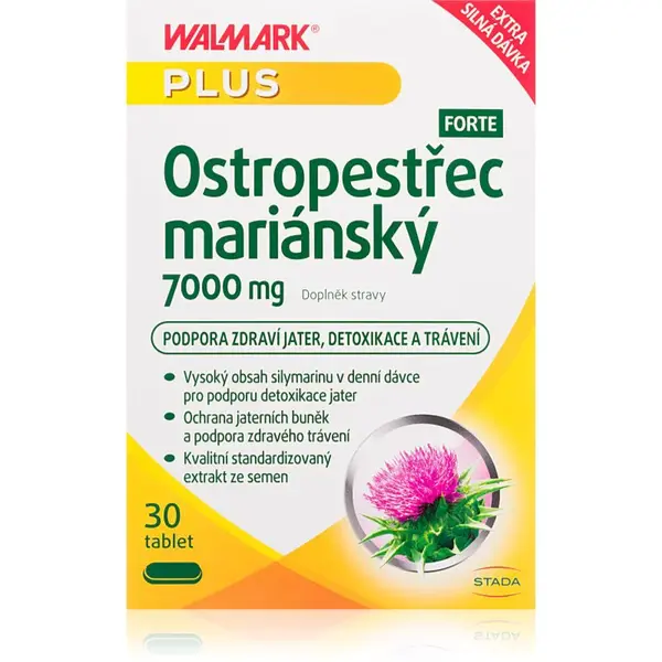 Walmark Ostropestrec mariánsky 7000 mg tablety na podporu zdravia pečene 30 tbl
