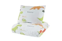 Prikrývka + vankúš 160x220 dino - biela