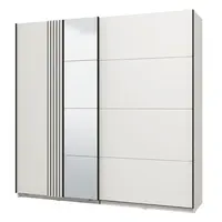 Šatníková skriňa plume-biela/čierna - s led osvetlením