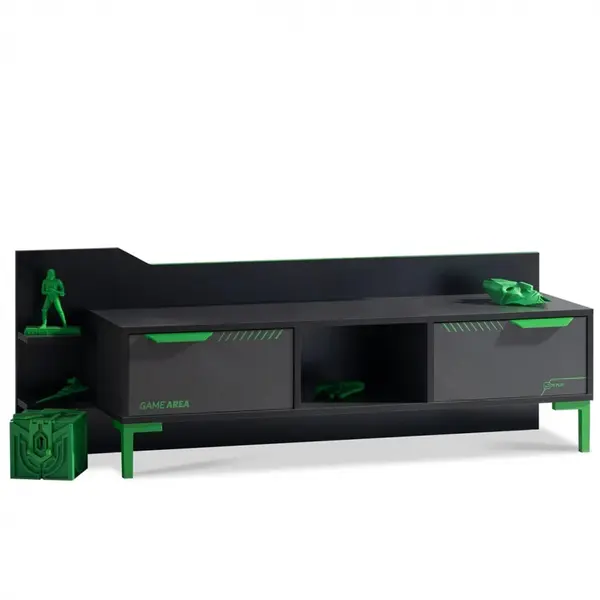 Tv stolík diego - čierna, zelená