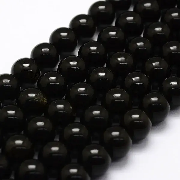 Natural Obsidian Beads Strands
