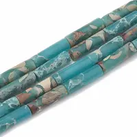 Chips Synthetic Aqua Terra Jasper Beads Strands