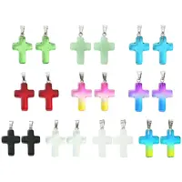 10Pcs 10 Colors Glass Pendant