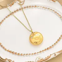 304 Stainless Steel Clear Cubic Zirconia Constellation Pendant Necklaces