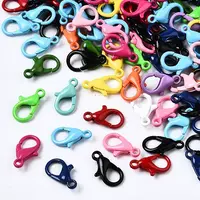 40Pcs Spray Painted Eco-Friendly Alloy Lobster Claw Clasps