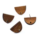 20 Pairs Walnut Wood Stud Earring Findings
