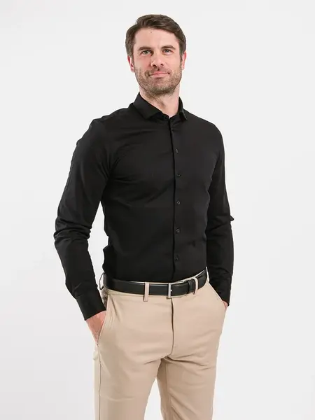 Pánská košile slim Be Lenka Essentials - Jet Black