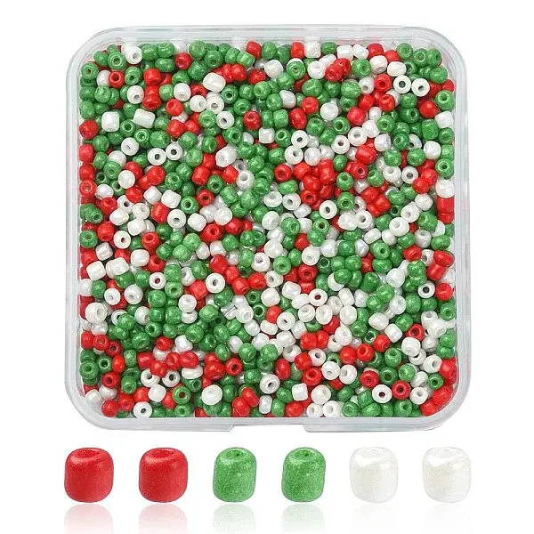 55.5G 3 Colors Baking Paint Glass Seed Beads