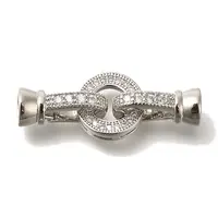 Brass Micro Pave Clear Cubic Zirconia Fold Over Clasps