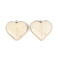 Synthetic Howlite Heart Pendants