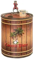 Noční stolek ve tvaru sudu jack - hnědá