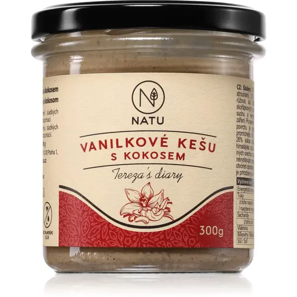 NATU Vanilkové kešu s kokosem ořechová pomazánka 300 g
