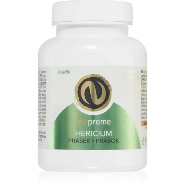 Nupreme Hericium biomasa prášek podpora zažívání 100 cps
