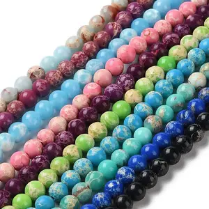 Synthetic Imperial Jasper Dyed Beads Strands