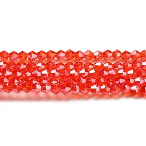 Transparent Electroplate Glass Beads Strands