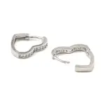 Brass Micro Pave Cubic Zirconia Hoop Earring