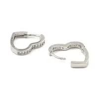 Brass Micro Pave Cubic Zirconia Hoop Earring