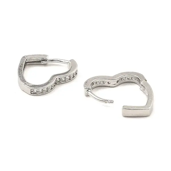 Brass Micro Pave Cubic Zirconia Hoop Earring