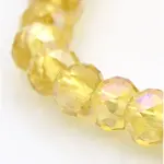AB Color Plated Faceted Rondelle Electroplate Glass Beads Strands