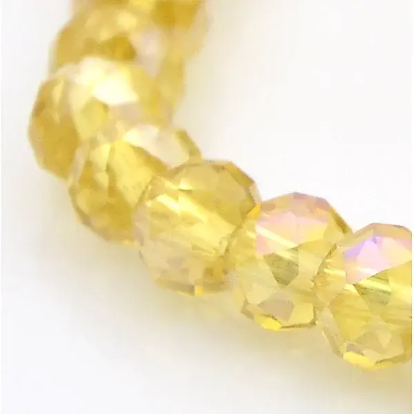 AB Color Plated Faceted Rondelle Electroplate Glass Beads Strands