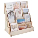 4-Tier 12 Grids Wood Greeting Card Storage Riser Racks