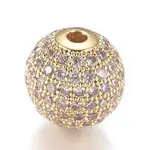 CZ Jewelry Brass Micro Pave Cubic Zirconia Round Beads