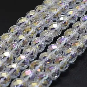 Electroplated Natural Quartz Crystal Beads Strands