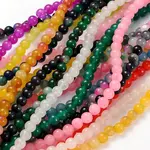 Natural White Jade Dyed Beads Strands