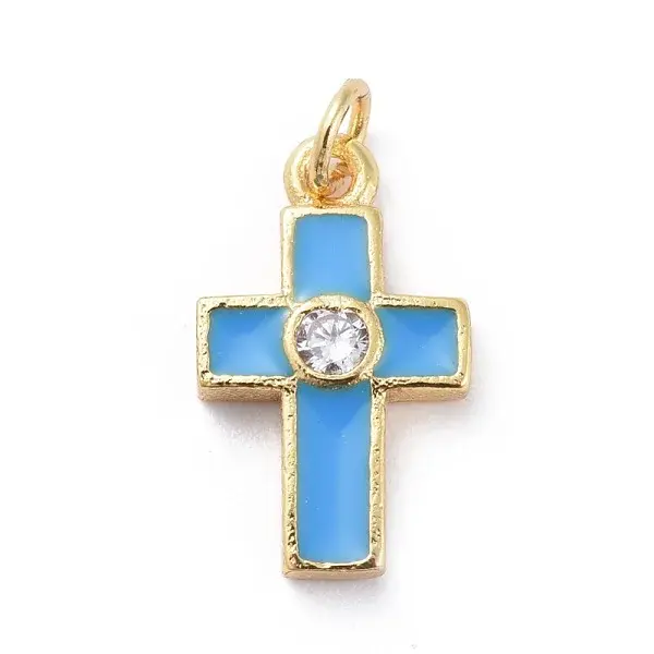 Cubic Zirconia Tiny Cross Charms