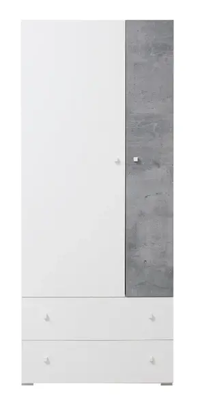 Šatní skříň omega - bílá/beton