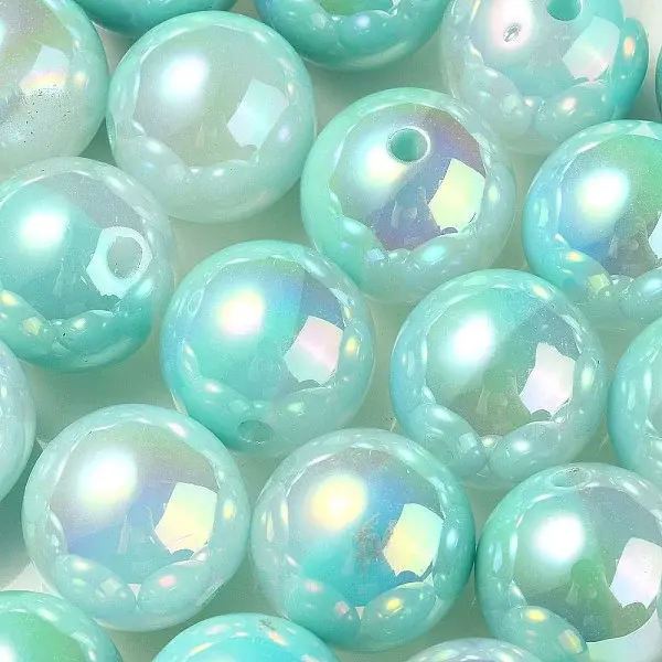 UV Plating Rainbow Iridescent Opaque Acrylic Beads