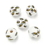 Printed Wood European Beads