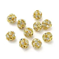 10mm Brass Rhinestone Beads