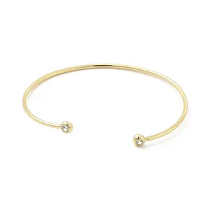Clear Cubic Zirconia Open Cuff Bangle