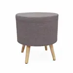 Taburet s úložným prostorem, šedá látka, samir