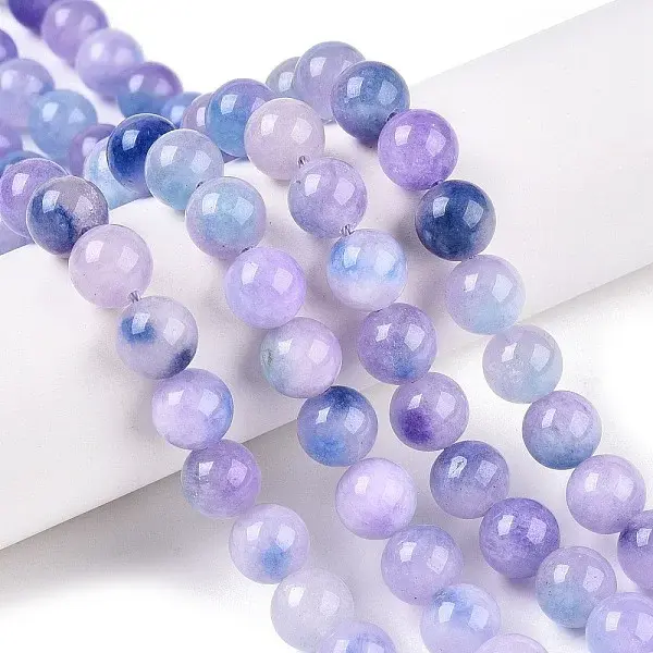 Dyed Natural White Jade Beads Strands