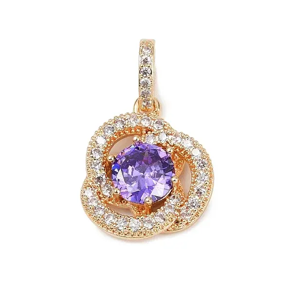 Brass Micro Pave Cubic Zirconia Pendants