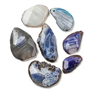 Dyed Natural Druzy Agate Pendants