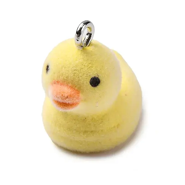 Flocky Resin Pendants