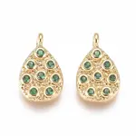 Brass Micro Pave Cubic Zirconia Pendants