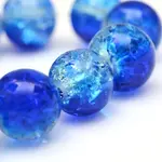 Baking Paint Crackle Glass Beads Strands